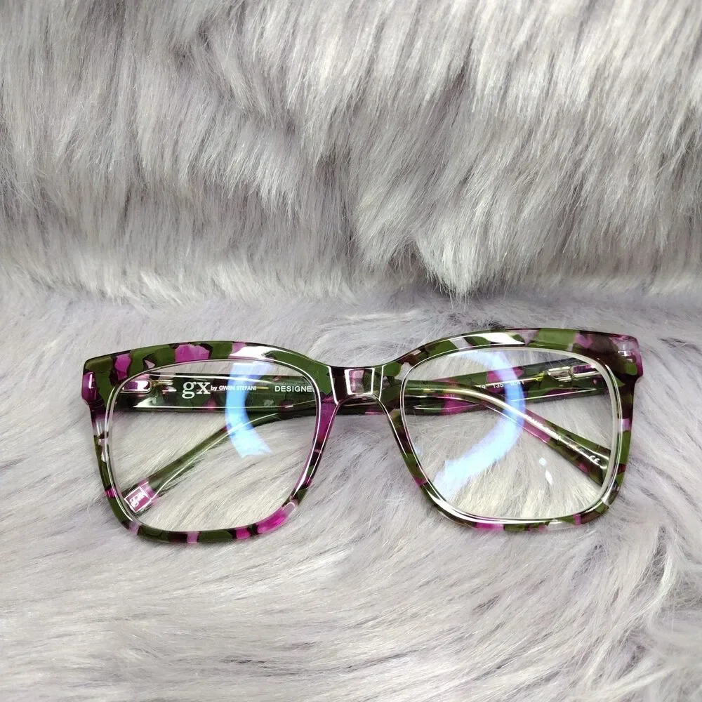 GX by Gwen Stefani Eyeglasses Frames GX077 PNK Pink Green Full Rim 52-19-135